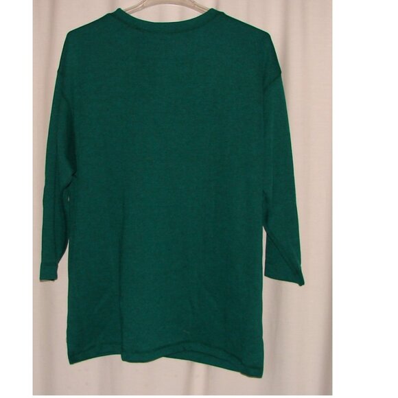 Oversized Knit Tunic TOP, Plus Size 3X, International Sportswear, Green 80's - Picture 4 of 6